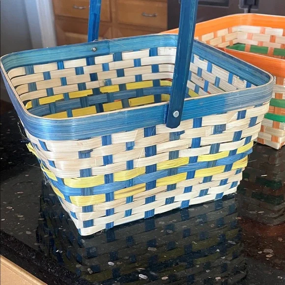 ♥️3 Large Woven Square Cottondale Easter Baskets Set - Picture 6 of 7